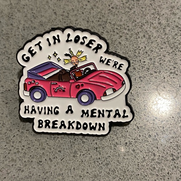 🎁BOGO🎁 Pink and Red Car Enamel Pin - Picture 1 of 2